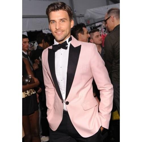 New Fashion Pink 2 Pieces Mens Suits (Jacket+Pants) Peak Lapel Best Men Suits Custom Wedding Suit for Men Groom Tuxedos 2021