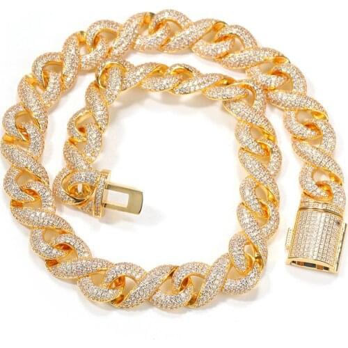 Iced Out Infinity Symbol Chains Necklace 2 Colors Luxury Hip Hop Jewelry Hipster CZ Necklace For Men Gifts