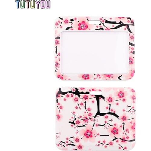 PC3120 Pink Cherry Blossoms Neck Strap Lanyard For Keys ID Card Gym Mobile Phone Straps USB Badge Holder DIY Hang Rope