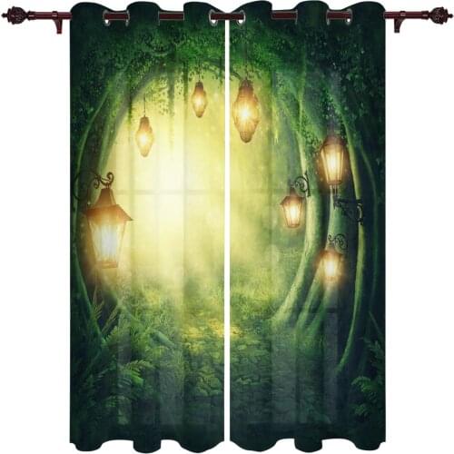 Luxury Modern Window Curtains Forest Magic Mystery Bedroom Living Room Dining Room Decoration Translucent Beautiful Curtains