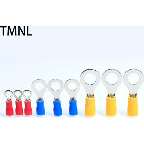 RV1.25-4 RV2-6 RV5.5-8 Ring Insulated Terminal Cable Wire Connector Electrical Crimp Mixed Lug Car Accessories