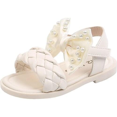 CNFSNJ KIDS 2021 new summer Toddler Fashion sandal Kid White Baby Girl Pu Leather Blossom Breathable Sneaker 21-30