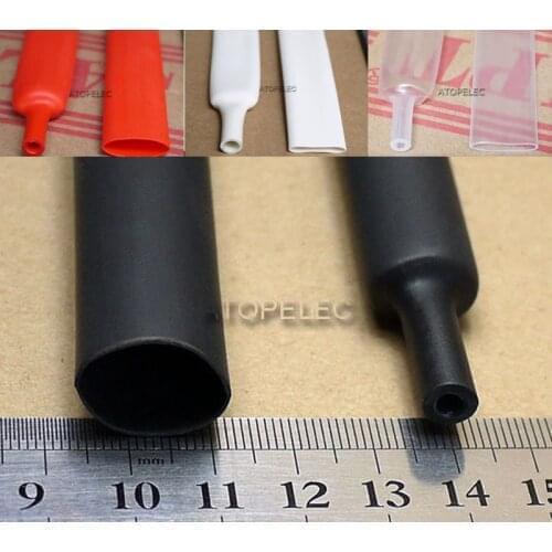12mm/16mm/20mm/24mm/32mm/40mm Diameter Adhesive Glue Lined 4:1 Heat Shrink Tubing Dual Wall Waterproof Black/Red/White/Clear