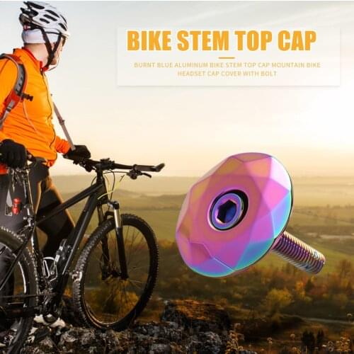 Cycling Bicycle Headset Fork Top Cap Aluminum Alloy MTB Mountain Bike Stem Top Cover with Screw for 28.6mm Front Fork Head Tube