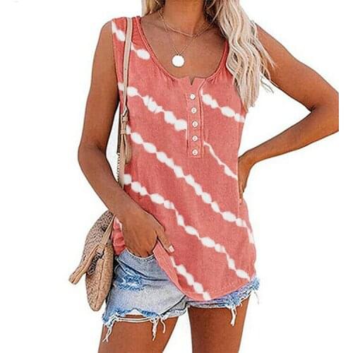 Womens Summer Sleeveless Striped Vest Tops Blouse Casual Loose T-Shirts Blouse