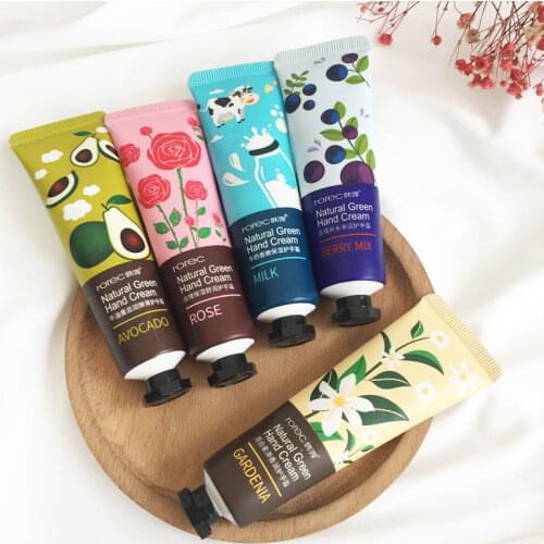1PCS Fruit Mini Cute Hand Cream Moisturizing Nourishing Rose Milk Lily Anti Chapping Whitening Hand Lotion Winter Hand Care 30g