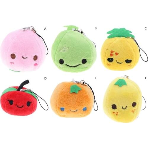1PC Fruit Plush Toy Mini Cute Soft Stuffed Toy Keychain Small Pendant Kids Gift