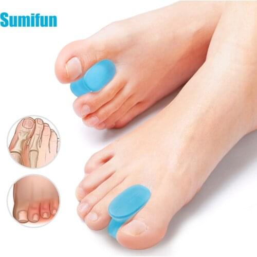 2pcs Blue Toes Separator Hallux Valgus Spacers Correction Prevent Overlapping Foot Pain Relief Orthopedic Thumb Orthosis Frame