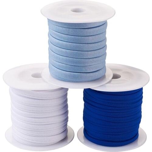 3 Roll Mixed Colors Flat Polyester Elastic Cord Thread For Bracelets DIY Jewelry Beading Cord Webbing Garment Sewing Accessories