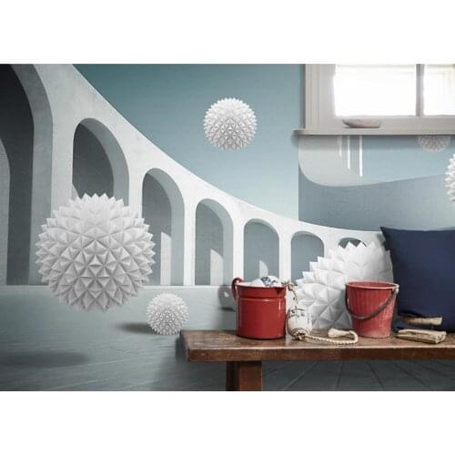 Customize 3D photo wall paper Sphere European architecture wallpaper roll size For any living room bedroom Space TV background