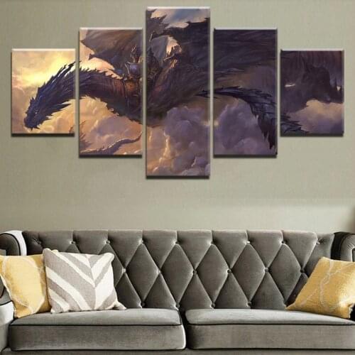 5 Pieces Dota 2 Hd Prints Picture Framed Poster Game Painting Modern Wall Artwork Modular Canvas For Living Room Home Decoration