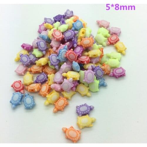 50pcs 5*8mm Tortoise Mixed Colors Acrylic Perforation Beads DIY Jewelry Making Earrings Necklace Bracelet Accessories #No-35