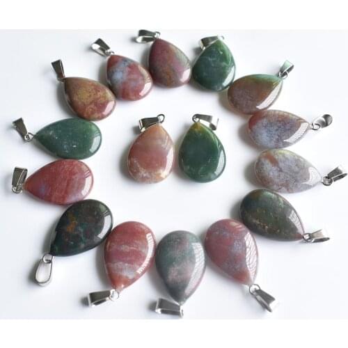 Free shipping 24pcs/lot wholesale high quality Indian onyx water drop shape pendants Charms fit Necklaces jewelry making