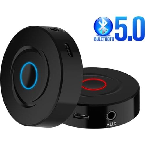 2 IN 1 5.0 Bluetooth Receiver Transmitter 3.5mm AUX Stereo Audio Round Wireless Bluetooth Adapter For Car TV PC Speaker Earphone