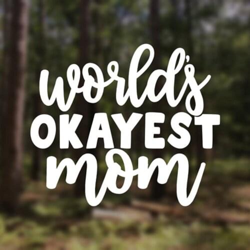 Black/Sliver Worlds Okayest Mom Camper Car Sticker Removable Waterproof Window Body Tumbler Laptop Water Bottle Decal CL1015