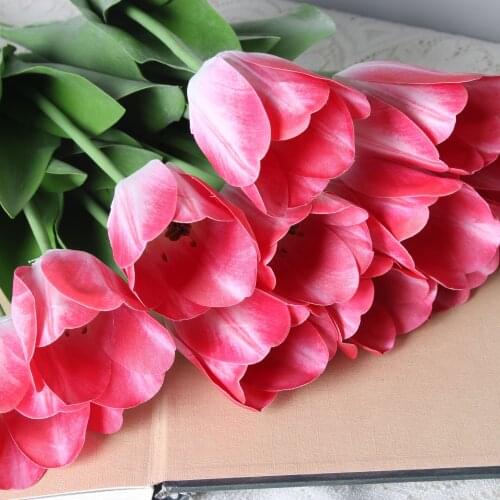 5 Pc Single Branch Tulip Artificial Flowers Feel Real Touch Flower Decoration Home Display Wedding Bouquet office decor Floral