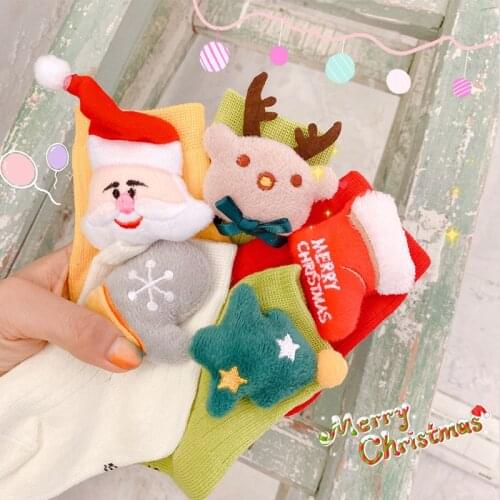 Baby Christmas Socks Cute Cartoon Doll Santa Claus Bell Snowman Socks Autumn Winter Cotton Kids Girls Boys Newborn Warm Socks
