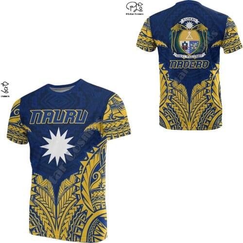 PLstar Cosmos Nauru Micronesia Island Country Flag Tribal Culture Retro 3DPrint Summer Funny Streetwear T-Shirts Short Sleeves 2