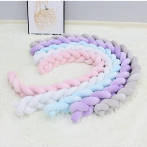3M Length cot bedding set Pure Weaving Plush Knot kids room decoration baby bumper kit de berço