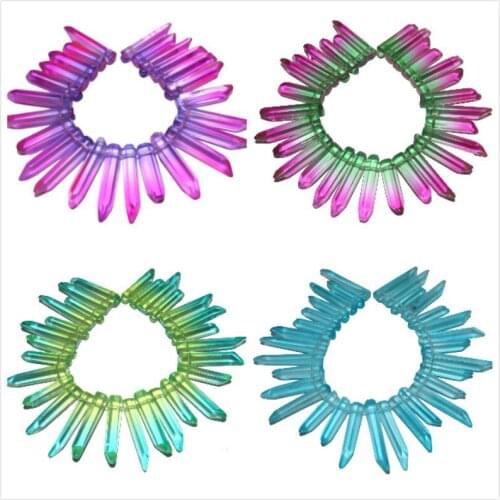 Crystal mixed color Quartz Healing Wand Stone Gem Hexagonal Crystal Column For Jewelry Making DIY Bracelet Earring Accessories