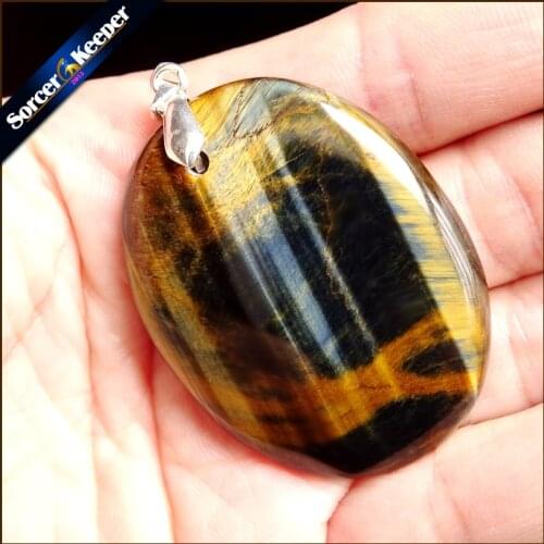 Summer Style Silver Plated Natural Blue Tiger Eye Stone Water Drop Modern Pendants Charms Jewelry for Man Wholesale ZS883