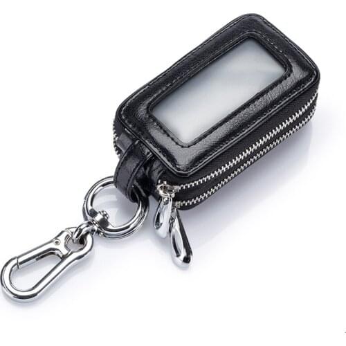 Multifunctional Genuine Leather Key Wallet Unisex Bag Men Car Key Holders Double Zipper Keychain Case Women Smart Housekeeper