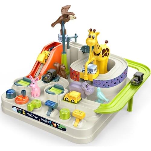 Racing Rail Car Model Racing Educational Toy Child Track Car Adventure Game Brain Game Mechanical Interactive Train Toys