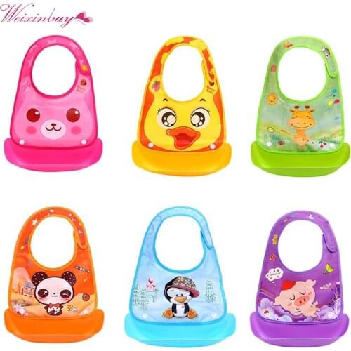 Cartoon Baby bibs waterproof silicone feeding baby saliva towel newborn cartoon waterproof aprons Baby Bibs sx1