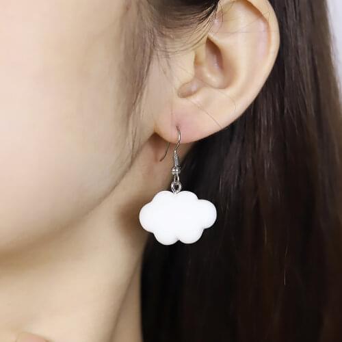 Cartoon Cute Cloud Long Pendant Earrings Female Temperament Simple Earrings Student Girlfriends Jewelry Wholesale
