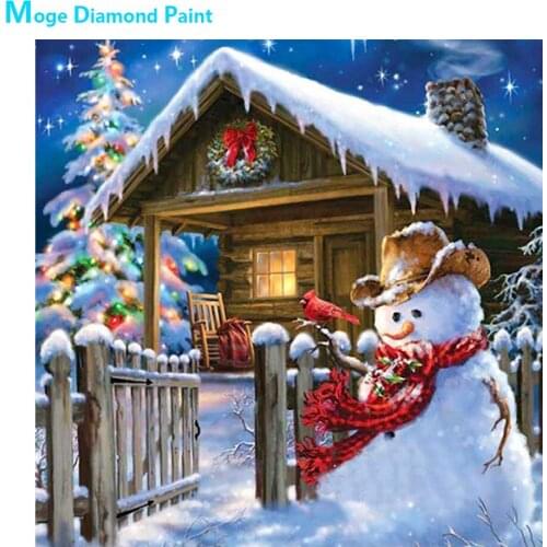 Cartoon Snowman Diamond Painting Full Round Christmas Gift New DIY Sticking Drill Cross Embroidery 5D Simple Home Decoration