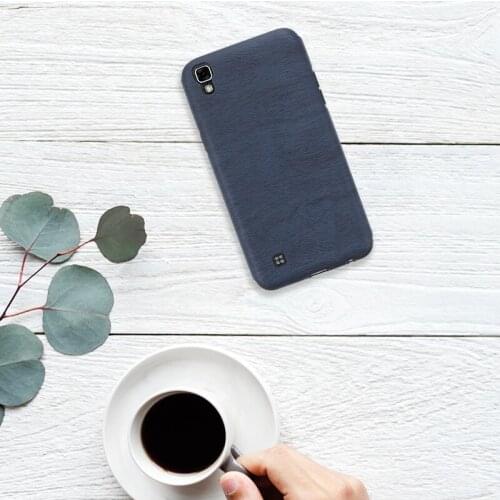 Wood grain PU Leather Phone Case For LG X Power Soft Silicone Case For LG X Power Protective Back Shell