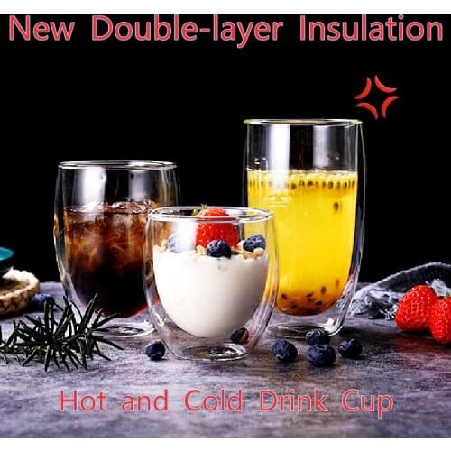 80-450ML Heat-resistant Double Wall Glass Cup Beer Espresso Coffee Cup Tea Glass Whiskey Cups Iced Juice Cocktail Mug Drinkware