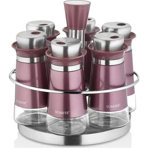 Schafer Kitchenhouse 7 Piece Rotating Spice Set Damson MRD04