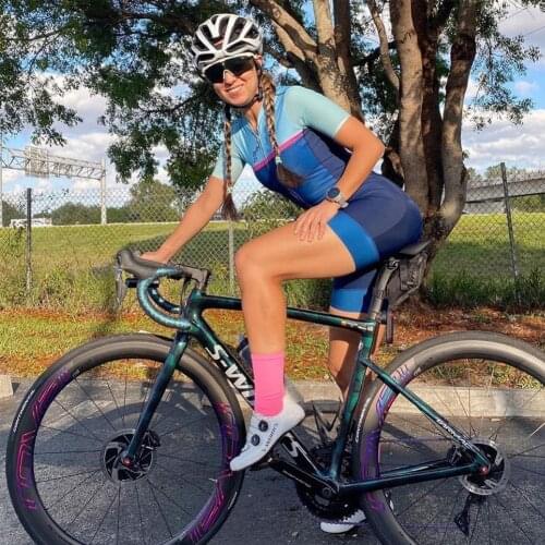 2021 New Kapvoe Cycling clothes MTB Bike Jersey Uniform Summer Womens Short-sleeved Cycling Jersey Set Bib Pants Ropa Ciclismo