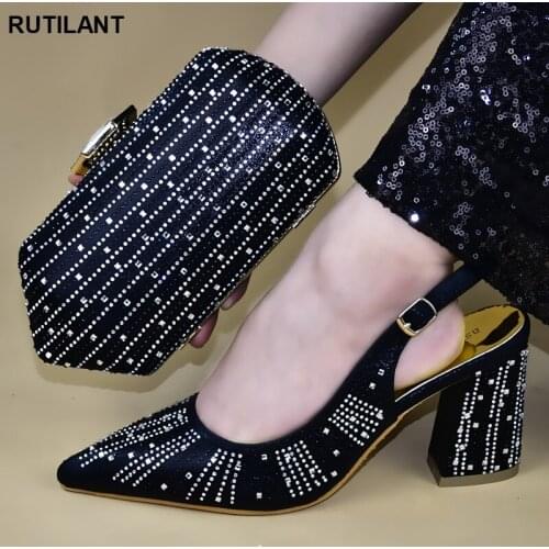 New Arrival African Shoes and Bag Set for Party Italian Women Comfy Platform Sandal Shoes African Shoe and Bags Women Italian