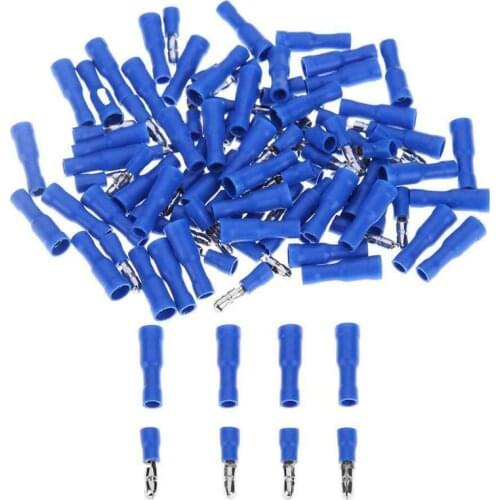 50pcs Blue Male Female Bullet Insulated Connector Crimp Terminals Wiring Cable Plug FRD2-156 FRD2.5-156 MPD2-156 MPD2.5-156 Hot