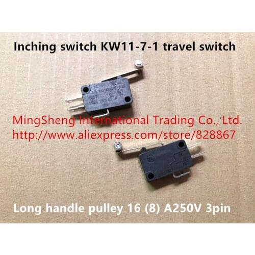 Original new 100% inching switch KW11-7-1 travel switch long handle pulley 16 (8) A250V 3pin