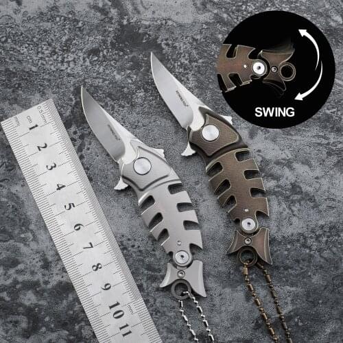 Petrified fish PF900 M390 steel flipper folding knives Titanium handle pocket knife outdoor camping hunting EDC tool