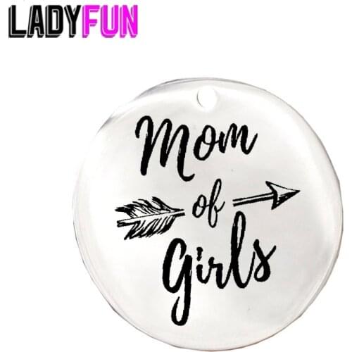 Mother of Girls Gift Diy Jewelry Pendant Mom of Girls Stainless Steel Charm 20pcs Wholesale