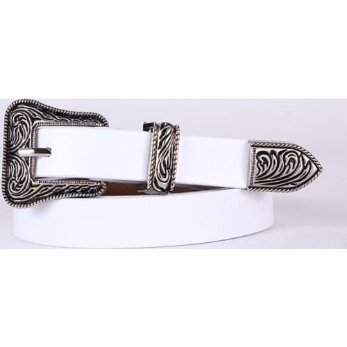 Women Black Leather Western Cowgirl Waist Belt Metal Buckle Waistband New Hot Belts for Women Luxury Designer Jeans Cowboy