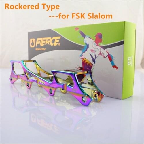 Rockered 243mm 231mm 219mm Inline Skate Frame for Skating Patines, Banana Rocking Type with Coloful Rainbow, Suit for Slalom FSK