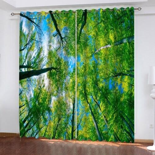 Customized Size Luxury Blackout 3D Window Curtain Living Room Bedroom Kitchen Natural Scenery Pattern Modern Decor