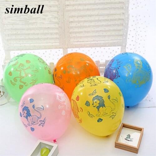 10pcs 12inch Cartoon Animals Printed Latex Multicolor Balloons Happy Birthday Party Inflatable Wedding Decoration Air Balls Toys