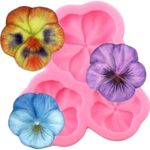Pansy Flower Silicone Mold DIY Wedding Fondant Cake Decorating Tools DIY Baking Chocolate Gumpaste Candy Polymer Clay Moulds