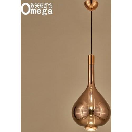 Nordic post-modern glass chandelier bedroom bedside restaurant bar store showroom aisle single head small chandelier