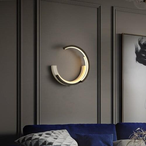 Modern Minimalist Bedroom Wall Lamp Creative Personality Bedside Led Aisle Iron/Aluminum/Silicone White/Black Indoor Lighting