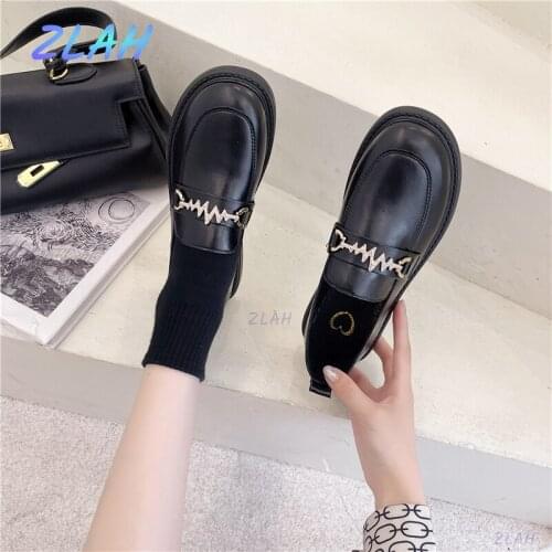 Womens Shoes New Fashion Patent Leather Shoes Zlah Womens Non-slip Thick-soled Sports Shoes Black Casual Shoes Ladies Shoes