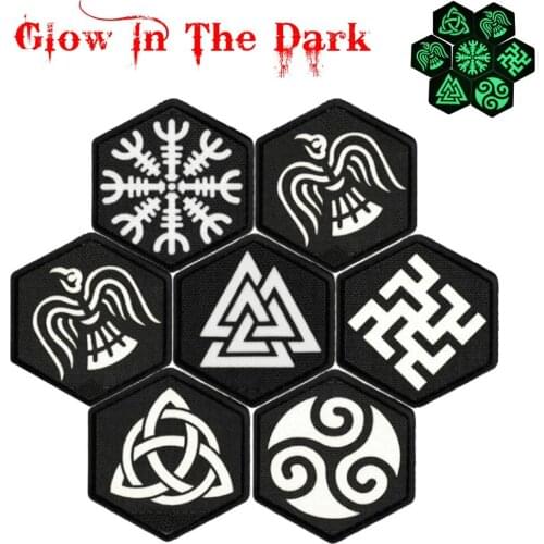 Viking Embroidery Patch Armband Glow In The Dark Badge Military Decorative Leaf Snow Sewing Applique Tactical Patches