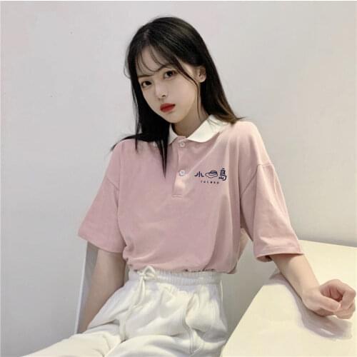 Woman Tshirts Summer Loose Embroidery Short Sleeve T-shirt Top Tops Mujer Camisetas