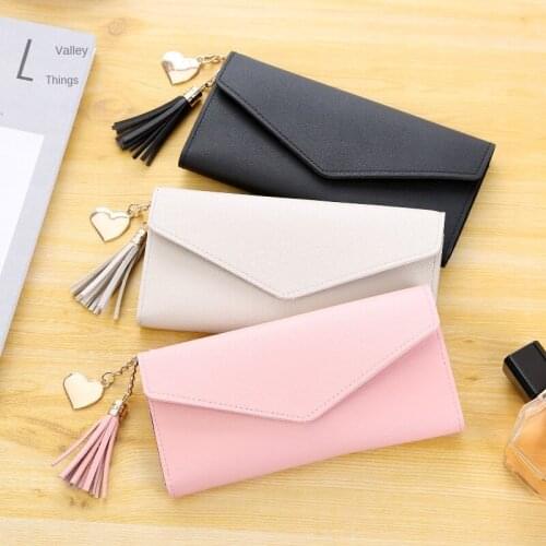 Womens purse womens long style handbag 2020 new leather tide simple multi-functional wallet tassel womens hand wallet